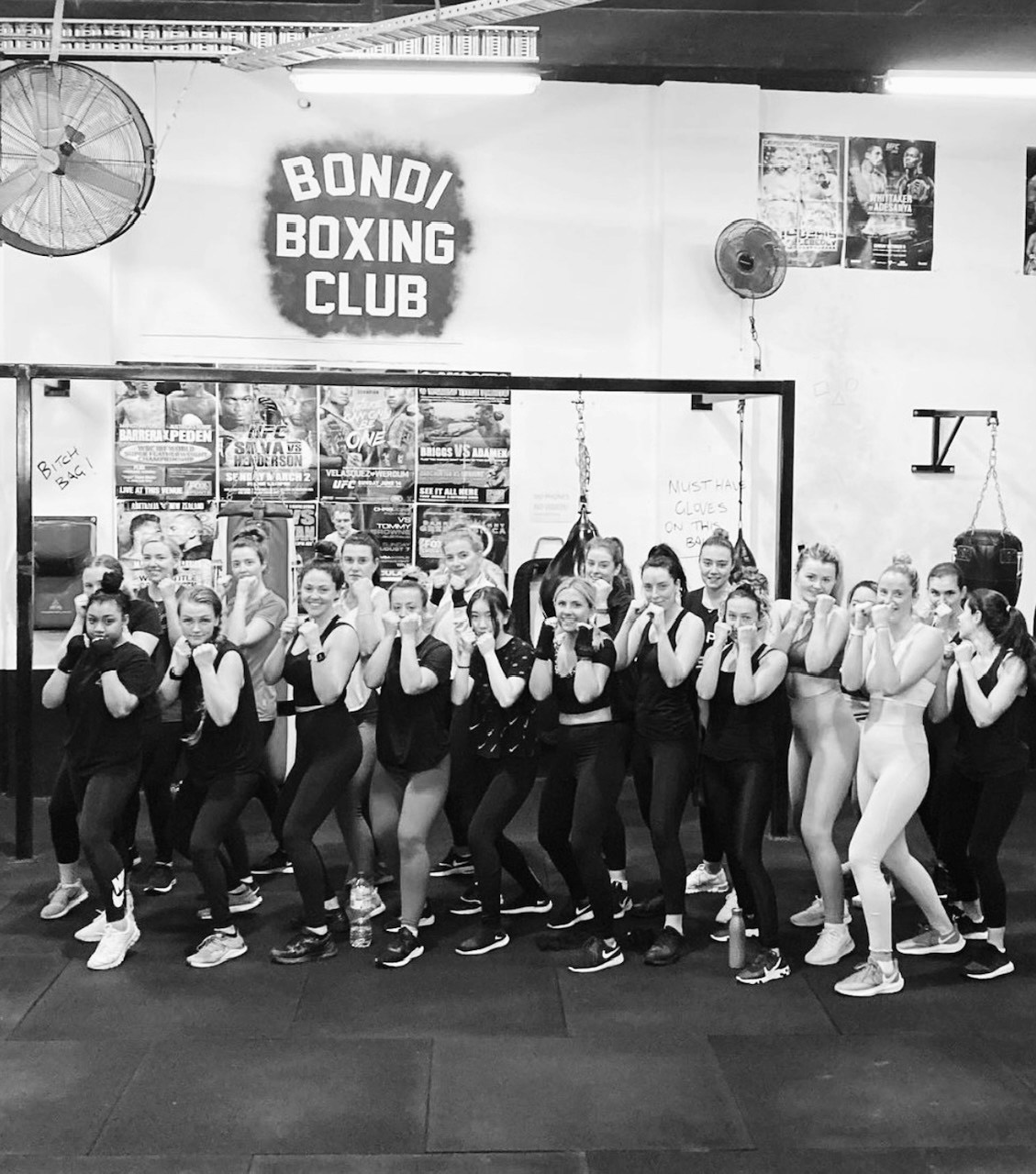 <p>Chloe and her boxing team.</p>